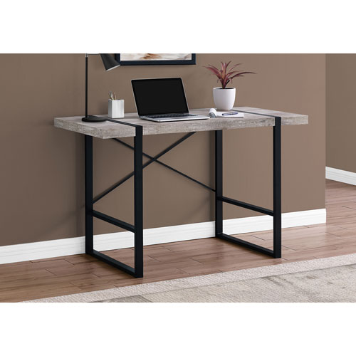 Monarch Contemporary Computer Desk - Taupe/Black