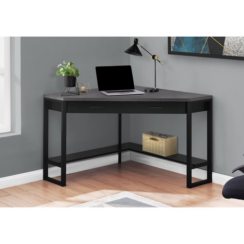 Monarch Contemporary Computer Corner Desk Black Grey Best Buy