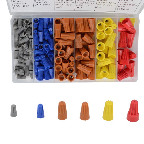 Stanz 158PCS Wire Connector Screw Terminal Wire nut Cap Connecting Cap 16-22/16-20/14-18/10-14AWG