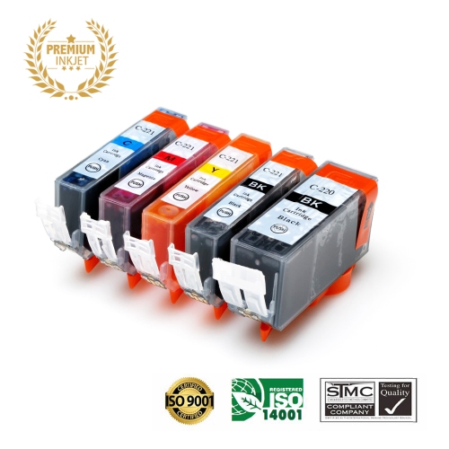ULTRA INK  6 Colors Combo - Canon Pgi-220Xl Pbk & Cli-221Xl Bk/c/m/y/gy Inkjet Cartridge Online Only