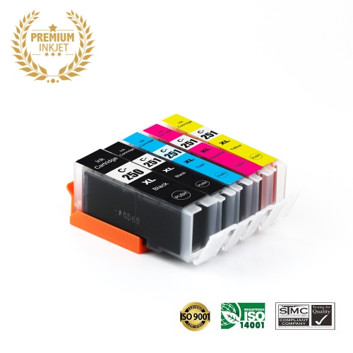 ULTRA INK  5 Colors Combo - Canon Pgi-250Xl Pbk & Cli-251Xl Bk/c/m/y Inkjet Cartridge Online Only