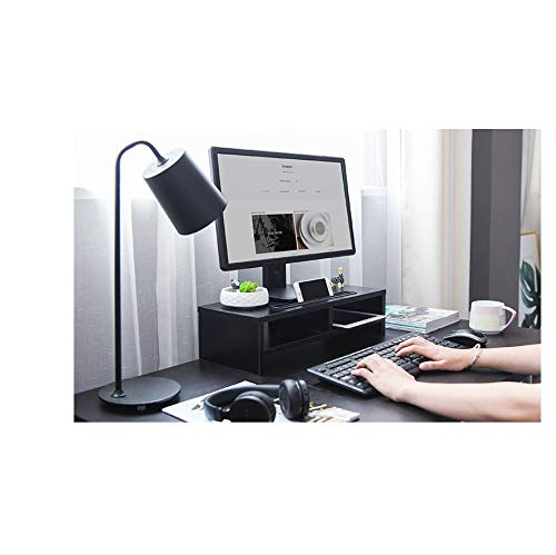 Duramex Computer Monitor Stand TV Shelf Risers 16.7 inch 2 Tiers Monitor Stand Save Space Black