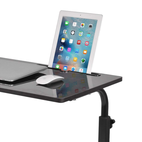 Duramex Adjustable Rolling Mobile Table 31.4" Portable Laptop Computer Stand Desk Cart Tray, Black