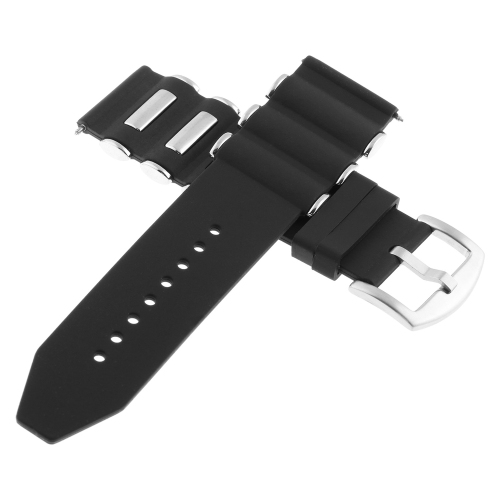 Strapsco Silicone Rubber Bullet Style Watch Band Strap for Invicta 26mm - Black