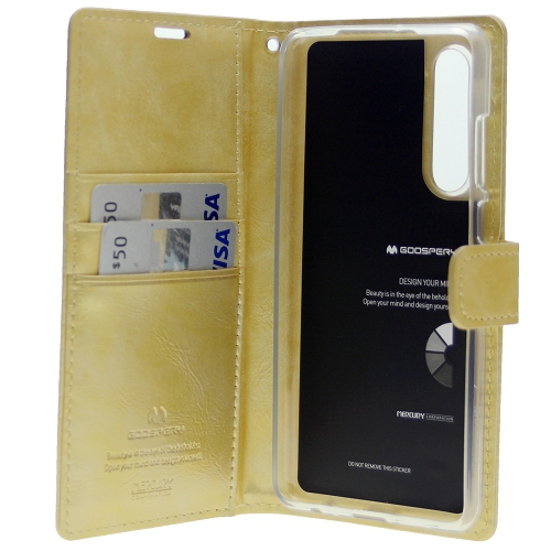 TopSave Goospery Bluemoon Diary For Samsung Galaxy A70, Gold