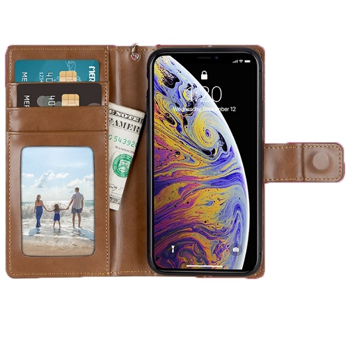For Iphone X/XS Goospery Detachable Case, Brown