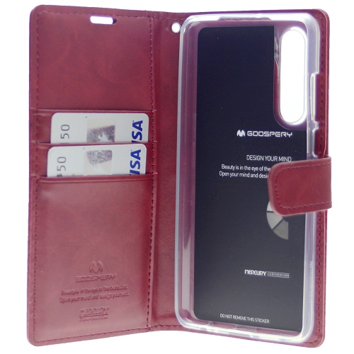 TopSave Goospery Bluemoon Diary For Samsung Galaxy A70, Burgundy
