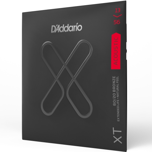 Cordes de guitare acoustique en bronze XT 80/20 d'Addario - moyen 13-56