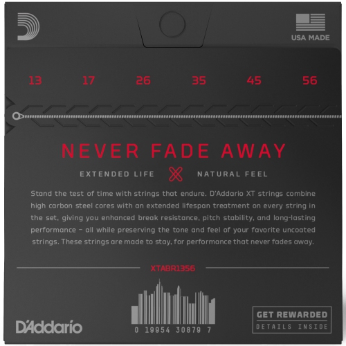 Cordes de guitare acoustique en bronze XT 80/20 d'Addario - moyen 13-56