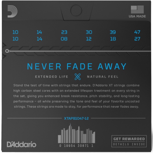 12 cordes de guitare acoustique en bronze phosphoreux XT d'Addario - léger