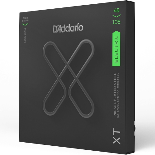 Cordes de guitare basse nickelées XT d'Addario - 45-105 longues