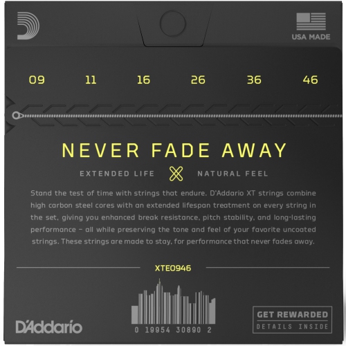 D'Addario XT Nickel Plated Electric Guitar Strings - 09-46