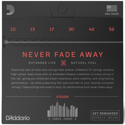 Cordes de guitare électrique nickelées XT d’Addario - 10-52