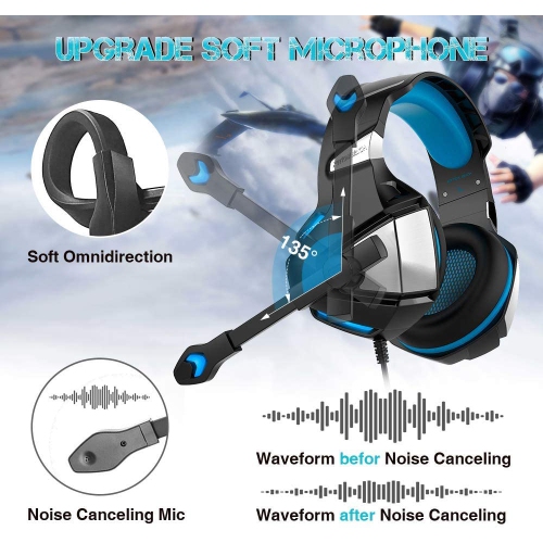 Gaming Headphones Stereo Wired 3.5mm Headset with Mic for PS5 Xbox Nintendo PC