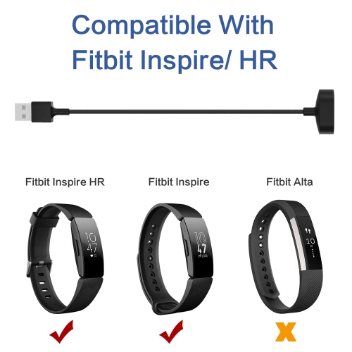 Charger Fit Fitbit Inspire/HR Heart Rate Fitness Watch, [2-Pack] 3.2Ft Magnetic Replacement USB Data Sync Charging Cable