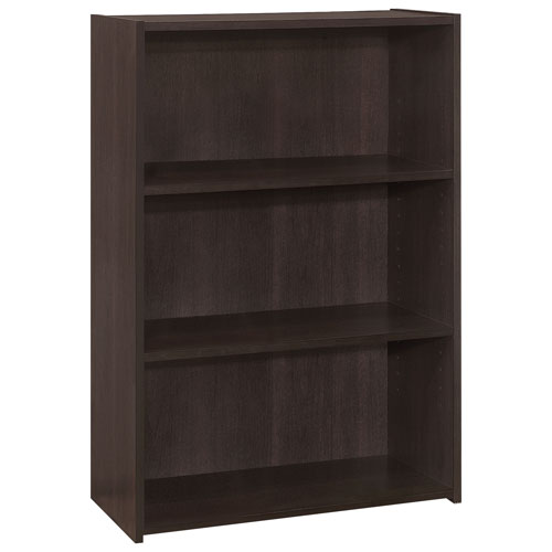 Monarch 36" 3-Shelf Bookcase - Cappuccino