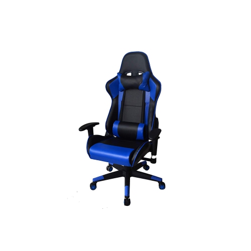 Nicer Furniture AP1878-BL Ergonomic Racing Gaming Chair with Head Cushions & Adjustable Armrest Blue