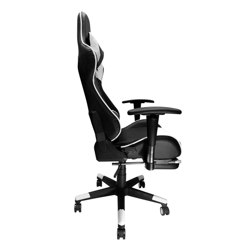 Nicer Furniture Erognomic Racing Gaming Chair with Adjustable Armrest and Footrest White