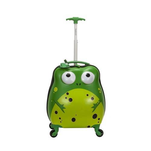 bright green luggage