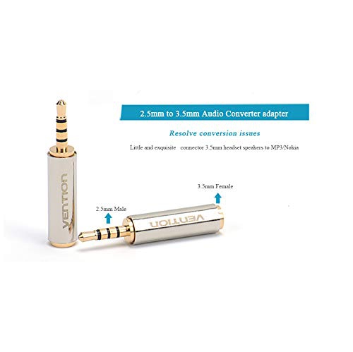 Vention 3.5mm Female to 2.5mm Male Audio Adapter Converter Premium Quality Headphone Earphone Headset 2.5mm to 3.5mm 3