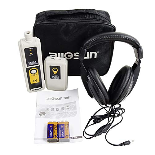 ALLOSUN Ultrasonic Leak Detector & Transmitter Air Water Dust Leak Pressure with Headphone Accessory Kit LED Indication 
