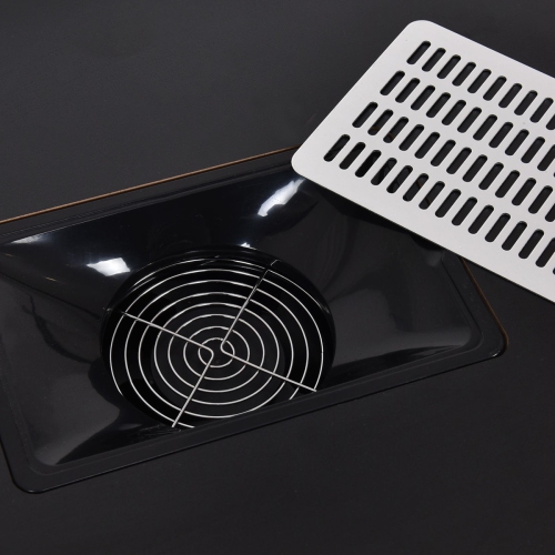 Gymax Manicure Nail Table Station Black Steel Frame Beauty Spa Salon Equipment Drawer