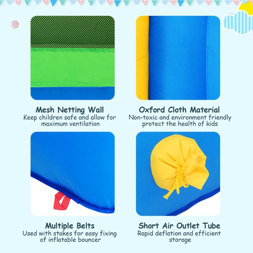 Gymax Inflatable Bounce House Kids Slide Jumping Castle without Blower