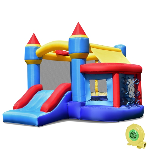 GYMAX  Inflatable Bounce House Castle Slide Bouncer Kids W/ Blower
