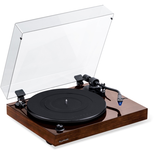 Tourne-disque haute fidélité en vinyle RT84 de Fluance avec cartouche bleue Ortofon 2M et moteur de contrôle de vitesse