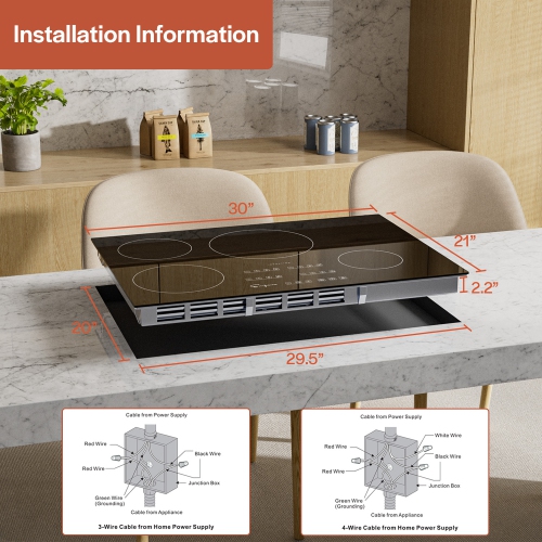 Empava 30" 4-Burner Electric Induction Cooktop - Black