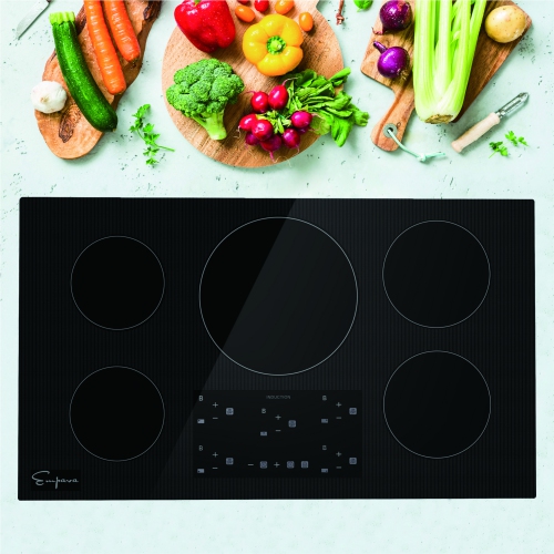 Empava 36" 5-Burner Electric Induction Cooktop - Black