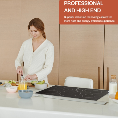 Empava 36" 5-Burner Electric Induction Cooktop - Black