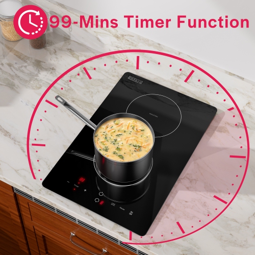 Empava 12" 2-Burner Electric Induction Cooktop 120V - Black