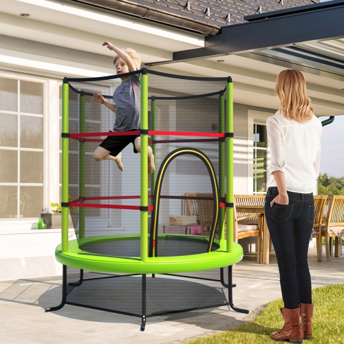 Gymax Kids Round Trampoline with Safety Pad