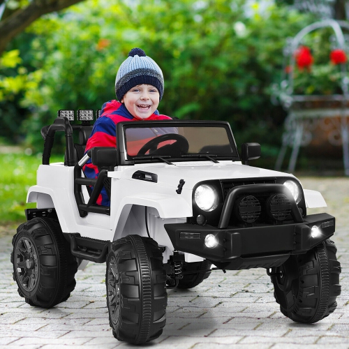 Costway 12V Kids Ride On Truck Car w/Bluetooth Remote Control MP3 Music LED Lights