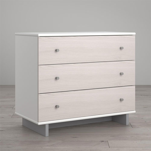 Maple Lane Dove Contemporary 3-Drawer Dresser - White