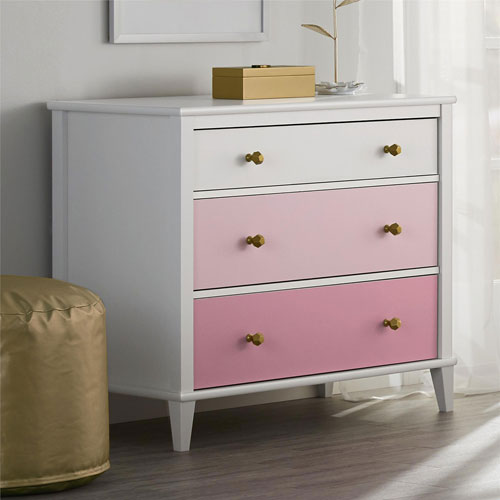 Monarch Hill Poppy Contemporary 3-Drawer Dresser - Pink