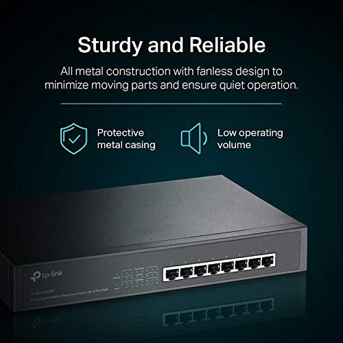 TP-Link TL-SG1008MP 8-Port Gigabit Desktop/Rackmount Switch with 8-Port PoE+