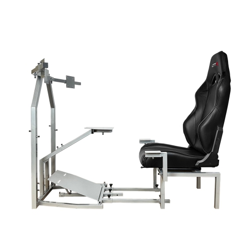 GTR Simulator – modèle CRJ avec siège en similicuir réglable, cockpit de simulation de vol double support de commande, support pour trois moniteurs