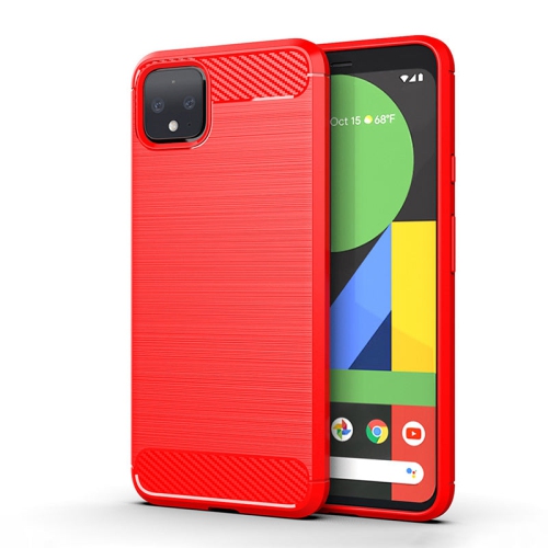 PANDACO Red Brushed Metal Case for Google Pixel 4