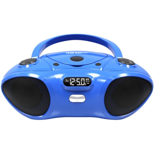 HamiltonBuhl Boombox Bluetooth CD/FM Media Player Blue