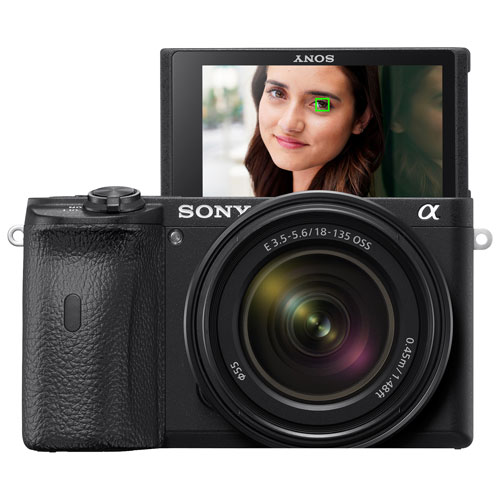 Appareil photo vlogueur sans miroir Alpha a6600 de Sony avec objectif OSS 18-135 mm