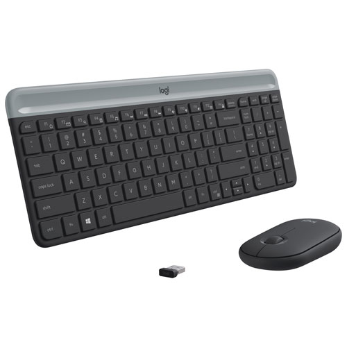Ensemble avec clavier mince et souris optique sans fil MK 470 de Logitech - Noir