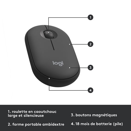 Ensemble avec clavier mince et souris optique sans fil MK 470 de Logitech - Noir