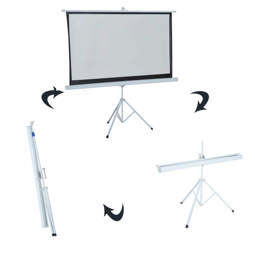 Projection Screen 100" 16:9 with Tripod Stand Height Adjustable Portable Projection Screen Foldable Stand