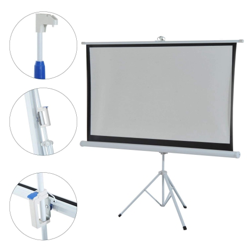 Projection Screen 100" 16:9 with Tripod Stand Height Adjustable Portable Projection Screen Foldable Stand