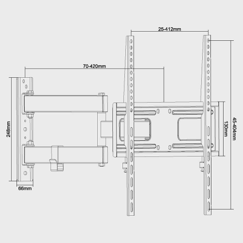 26-55 Inch Full Motion TV Wall Mount Hold up to 77LBS and Extension Max 420MM, TV Bracket with Articulating Arms Swivels Tilts and Max VESA 400x400mm