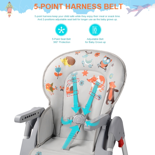 3 in 1 Baby High Chair Foldable Dining Booster Seat with Storage