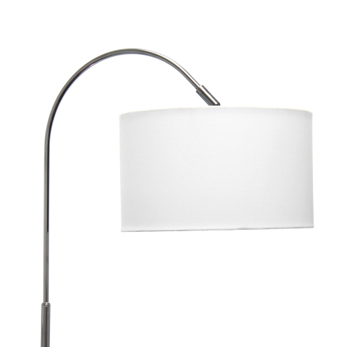 Arched Brushed Nickel Floor Lamp, White Shade