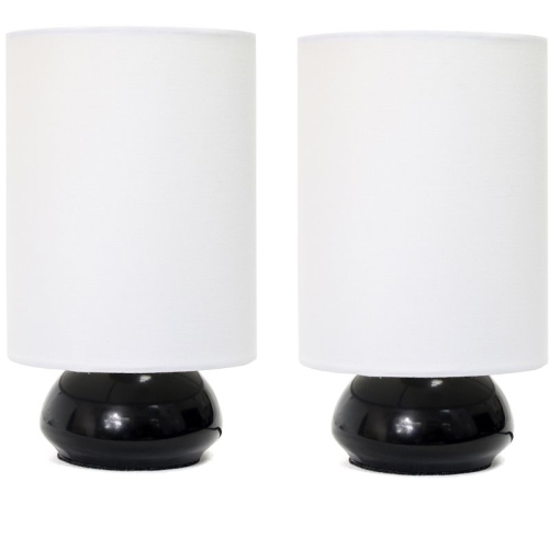 ALL THE RAGES CANADA  Simple Designs Metal Gemini Touch Table Lamp 2 Pack In Black With Shade In White